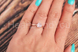 1ct Round Cut Simulated Peach Morganite Three Stone Ring 14k Rose Gold Plated
