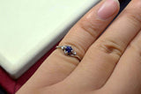 0.56ct Engagement Ring Round Cut Blue Sapphire Swirl Trilogy 14k White Gold Over