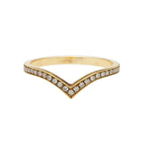 1ct Round Cut Diamond Wedding Band V Shape Half Eternity 14k Yellow Gold Finish