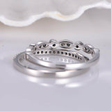 Half Eternity Bridal Set Engagement Ring 1ct Round Diamond 14k White Gold Finish