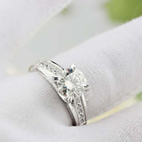 2.5ct Round Cut Diamond Milgrain Solitaire with Accents Ring 14k White Gold Over