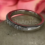 0.35ct Round Cut Moissanite Half Eternity Wedding Band 14k White Gold Plated