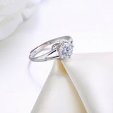 0.6ct Round Cut VVS1D Diamond Engagement Ring 14k White Gold Finish Split Shank