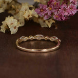 1ct Marquise Diamond Wedding Band Half Eternity Stackable 14k Yellow Gold Finish