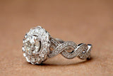 Halo Infinity Engagement Ring 2.5ct Round Cut VVS1D Diamond 14k White Gold Over