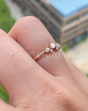 0.1ct Round Cut Moissanite Cluster Minimalist Engage Ring 14k Rose Gold Plated