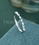 0.4ct Marquise Simulated Diamond Half Eternity Wedding Band 14k WhiteGold Plated