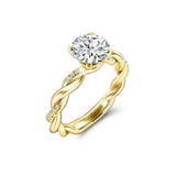 Infinity Twisted Rope Engagement Ring 1.2ct Round Cut Diamond 14k WhiteGold Over