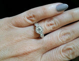 1.7ct Round Cut Diamond Vintage Antique Engagement Ring 18K White Gold Finish