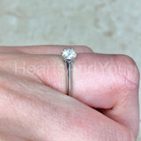 0.5ct Round Cut Moissanite Solitaire Women Engagement Ring 14k White Gold Plated