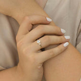 1ct Engagement Ring Oval Cut Diamond Petite Round Accents 14k Yellow Gold Finish