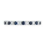 2ct Round Blue Sapphire Diamond Eternity Wedding Band Ring 14k White Gold Finish