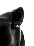 0.01ct Round Cut Moissanite Polar Bear Stud Earrings Women 14k YellowGold Plated