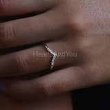 0.5ct Round Cut Moissanite Curved Stackable Wedding Band 14k Yellow Gold Plated