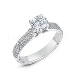 2.2ct Round Cut Moissanite Cluster Accent Engagement Ring 14k Yellow Gold Plated