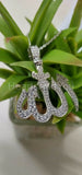 1ct Round Cut Moissanite Allah Pendant 14k White Gold Plated NO CHAIN