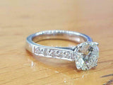 2.2ct Round Cut Diamond Accent Solitaire Engagement Ring 14k White Gold Finish