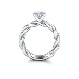Infinity Twisted Rope Engagement Ring 1.2ct Round Cut Diamond 14k WhiteGold Over