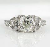5Ct Round Cut Diamond Milgrain Antique Vintage Estate Ring 14K White Gold Finish
