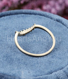 0.35ct Round Simulated Black Diamond Curved Wedding Band 14k Yellow Gold Plated