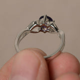 1.5ct Round Cut Purple Amethyst Engagement Ring 14k White Gold Finish Infinity