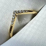 0.5ct Round Cut Moissanite Curved Stackable Wedding Band 14k Yellow Gold Plated