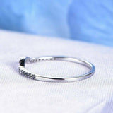 1ct Round Cut Black Diamond Curved Half Eternity Wedding Band 14k WhiteGold Over