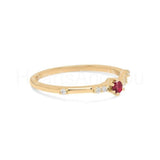 0.2ct Round Cut Simulated Ruby Minimalist Engagement Ring 14K Yellow Gold Plated