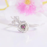 0.2ct Round Cut Pink Ruby Engagement Ring Flower Solitaire 14k White Gold Finish