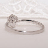 0.2ct Round Cut Moissanite Swirl Solitaire Engagement Ring 14k White Gold Plated