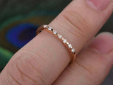 0.6ct Round Cut VVS1D Diamond Wedding Band Unique Stackable 14k Rose Gold Finish