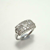 Iced Half Eternity Wedding Band 2.7ct Baguette Cut Diamond 14k White Gold Finish