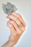 1ct Round Cut Diamond Engagement Ring Floral Petal Solitaire 14k White Gold Over