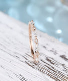 0.5ct Marquise Simulated Diamond Half Eternity Wedding Band 14k Rose Gold Plated