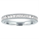 1.2ct Princess Diamond Wedding Band 14k White Gold Finish Milgrain Half Eternity