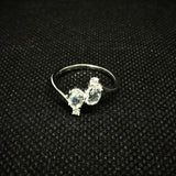 2.2ct Engagement Ring Oval Cut Diamond Bypass Art Deco 14k White Gold Finish