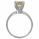 1.8ct Emerald Cut Peach Morganite Engagement Ring Solitaire 14k WhiteGold Finish