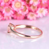 1.2ct Round Cut Peach Morganite Engagement Ring Solitaire 14k Rose Gold Finish