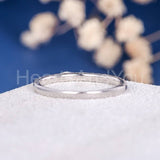 0.2ct Round Cut Simulated Sapphire Half Eternity Wed Band 14k White Gold Plated