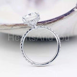 2.2ct Cushion Cut Simulated Diamond Round Accents Halo Ring 14k WhiteGold Plated
