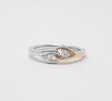 0.2ct Round Cut Moissanite Infinity Love Engagement Ring 14k Dual Gold Plated