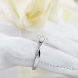 1.6ct Round Cut VVS1D Diamond Ring Solitaire with Accents 14k White Gold Finish