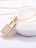 1ct Round Cut Moissanite Cluster Lock Pendant 14k Rose Gold Plated NO CHAIN
