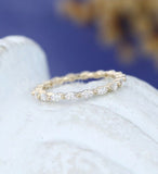0.3ct Marquise Simulated Diamond Eternity Wedding Band 14k Yellow Gold Plated
