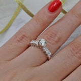0.8ct Round Cut Diamond Engagement Ring 14k White Gold Finish Solitaire Women
