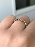 2ct Round Cut Diamond Minimalist Milgrain Eternity Ring Band 14k Rose Gold Over