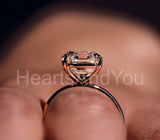 2.2ct Asscher Cut Simulated Diamond Solitaire Wedding Ring 14k White Gold Plated
