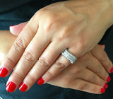 Half Eternity Wedding Ring Band 2.5ct Round Cut Diamond 14k White Gold Finish