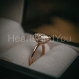 0.5ct Pear Simulated Diamond Solitaire Engagement Ring 14k Yellow Gold Plated