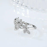 3Ct Round Cut Diamond Cute Dragonfly Gift Engagement Ring 14K White Gold Finish